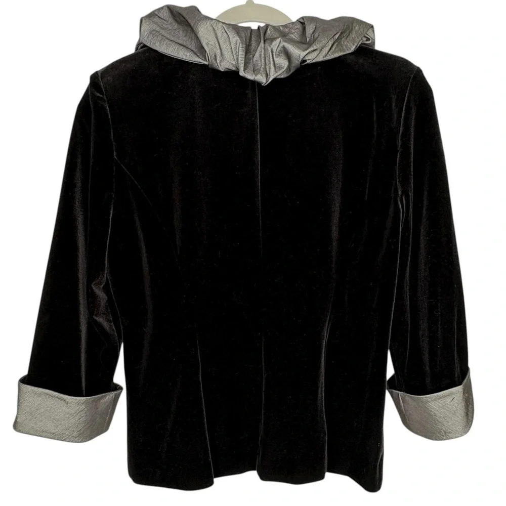 Whimsigoth  Velvet Jacket MP Rhinestone Clasp, Metallic Ruffle Fairy Grunge 90s - Picture 7 of 13